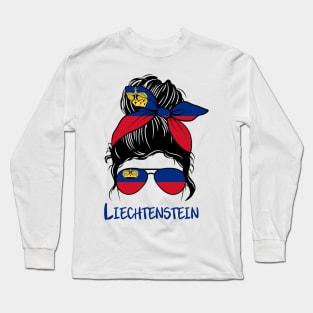 Liechtenstein girl, Liechtenstein Flag, Liechtenstein gift heritage,  Liechtensteiner girlfriend, Long Sleeve T-Shirt